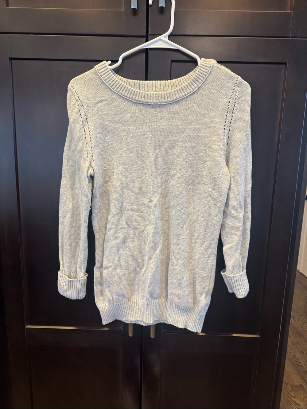 Banana Republic Factory Heather Light Gray Scoopneck Sweater